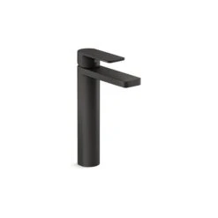 KOHLER Parallel Matte Black Single Hole 1-Handle WaterSense Labelled Bathroom Sink Faucet With Drain