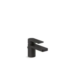 KOHLER Parallel 1-Handle Single Hole WaterSense Labelled Matte Black Bathroom Sink Faucet With Drain