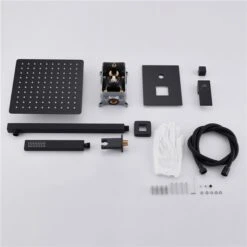 CASAINC 1-spray Patterns With 2.5 GPM Wall Mount Dual Shower Heads In Matte Black (valve Included)