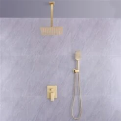 CASAINC Shower System Gold 3-spray Rain Shower Head And Handheld Shower Combo 2.5 GPM (9.5 LPM)