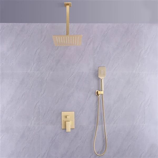 CASAINC Shower System Gold 3-spray Rain Shower Head And Handheld Shower Combo 2.5 GPM (9.5 LPM)