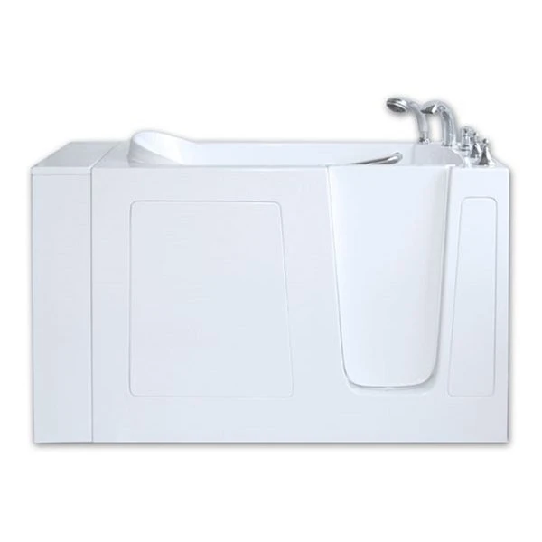 MBTubs Mobility 51.5-in X 52-in White Gelcoat/Fibreglass Rectangular Right-hand Walk-in Whirlpool Bathtub (Faucet Included)