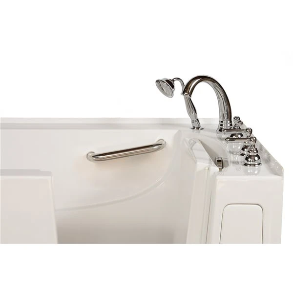 MBTubs Mobility 30-in X 60-in White Gelcoat/Fibreglass Rectangular Right-hand Walk-in Combination Bathtub (Faucet Included) - Image 2