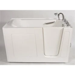 MBTubs Mobility 30-in X 60-in White Gelcoat/Fibreglass Rectangular Right-hand Walk-in Combination Bathtub (Faucet Included)