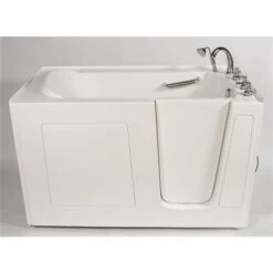 MBTubs Mobility 30-in X 60-in White Gelcoat/Fibreglass Rectangular Right-hand Walk-in Bathtub (Faucet Included)