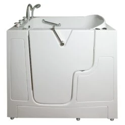 MBTubs Transfer 51.5-in X 52-in White Gelcoat/Fibreglass Rectangular Left-hand Walk-in Whirlpool Bathtub (Faucet Included)