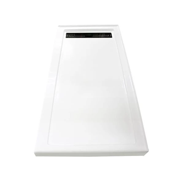 Turin Vertiges Acrylic Shower Base 36-in X 72-in With Left Black Drain - Image 3