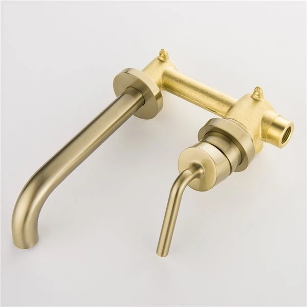 Clihome Polished Gold 1-handle Wall-mount Bathroom Sink Faucet - Image 5