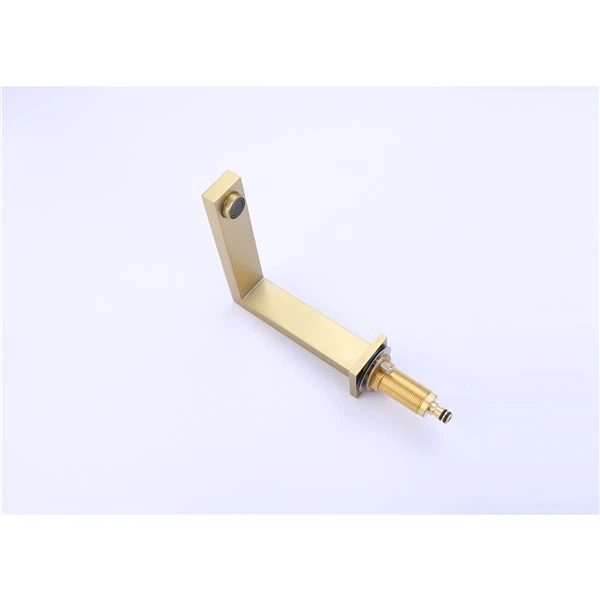 Clihome Brushed Gold 2-handle Single Hole Bathroom Sink Faucet (Deck Plate Included) - Image 3