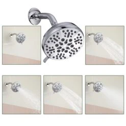 Boyelliving Chrome 5-spray Shower Head 1.75 GPM (6.6 LPM)