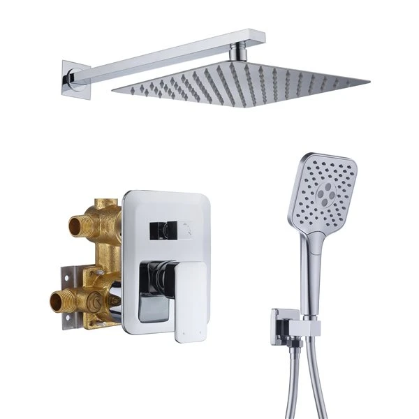 Clihome Polished Chrome 3-spray Rain Shower Head And Handheld Shower Combo 2.5 GPM (9.5 LPM) - Image 2