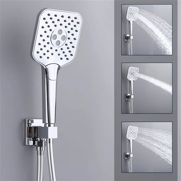 Clihome Polished Chrome 3-spray Rain Shower Head And Handheld Shower Combo 2.5 GPM (9.5 LPM) - Image 4