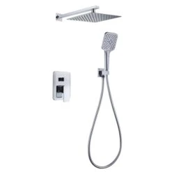 Clihome Polished Chrome 3-spray Rain Shower Head And Handheld Shower Combo 2.5 GPM (9.5 LPM)