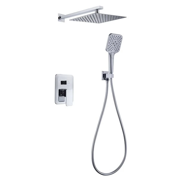 Clihome Polished Chrome 3-spray Rain Shower Head And Handheld Shower Combo 2.5 GPM (9.5 LPM)