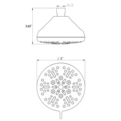 Boyelliving 5-spray Shower Head 1.75 GPM (6.6 LPM) In Oil-rubbed Bronze