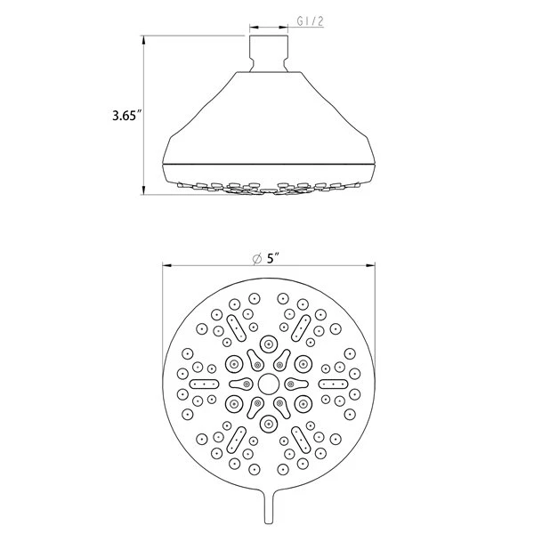 Boyelliving 5-spray Shower Head 1.75 GPM (6.6 LPM) In Oil-rubbed Bronze