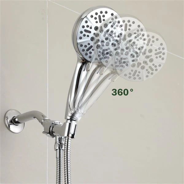 Boyelliving Chrome 5-spray Handheld Shower 1.75 GPM (6.6 LPM) - Image 3