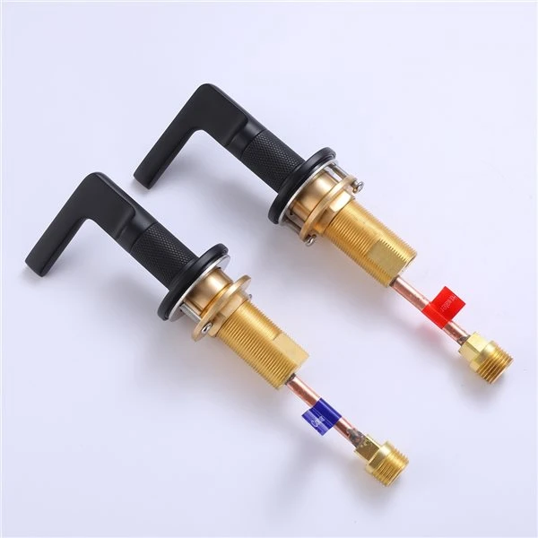 Clihome Matte Black 2-handle Single Hole Bathroom Sink Faucet (Deck Plate Included) - Image 4