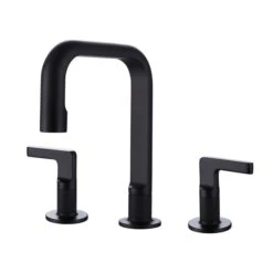 Clihome Matte Black 2-handle Single Hole Bathroom Sink Faucet (Deck Plate Included)