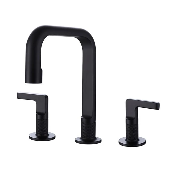 Clihome Matte Black 2-handle Single Hole Bathroom Sink Faucet (Deck Plate Included)