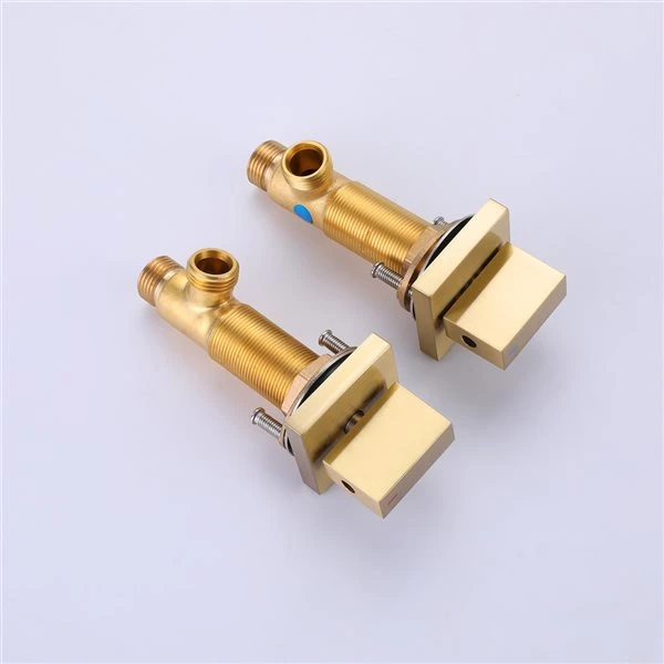 Clihome Brushed Gold 2-handle Widespread Bathroom Sink Faucet Deck Plate Included - Image 2