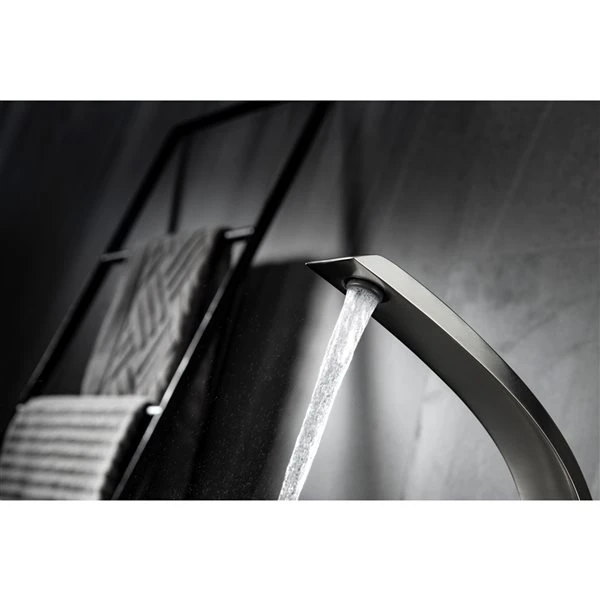 Clihome Brushed Nickel 1-handle Single Hole Bathroom Sink Faucet Deck Plate Included