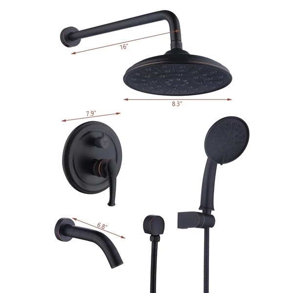 Clihome Oil-rubbed Bronze 1-handle 3-Function ABS Bathtub And Shower Faucet - Valve Included - Image 5