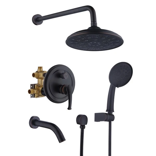 Clihome Oil-rubbed Bronze 1-handle 3-Function ABS Bathtub And Shower Faucet - Valve Included