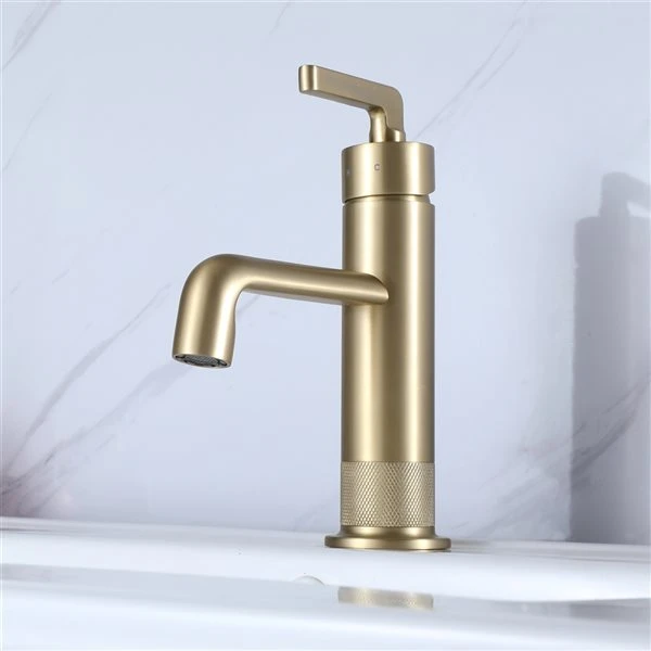 Clihome Brushed Gold 1-handle Wall-mount Bathroom Sink Faucet - Image 4