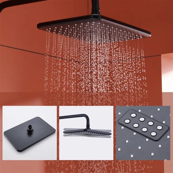 Clihome 3-spray Rain Shower Head And Handheld Shower Combo 2.5 GPM (9.5 LPM) - Matte Black - Image 4