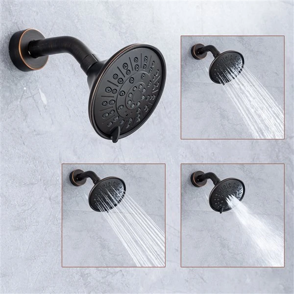 Clihome Oil-rubbed Bronze 3-spray Rain Shower Head 2.5 GPM (9.5 LPM) - Image 4