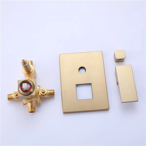 Clihome Brushed Gold 1-handle Residential Wall Mount Bathtub Faucet (Hand Shower Included) - Image 2
