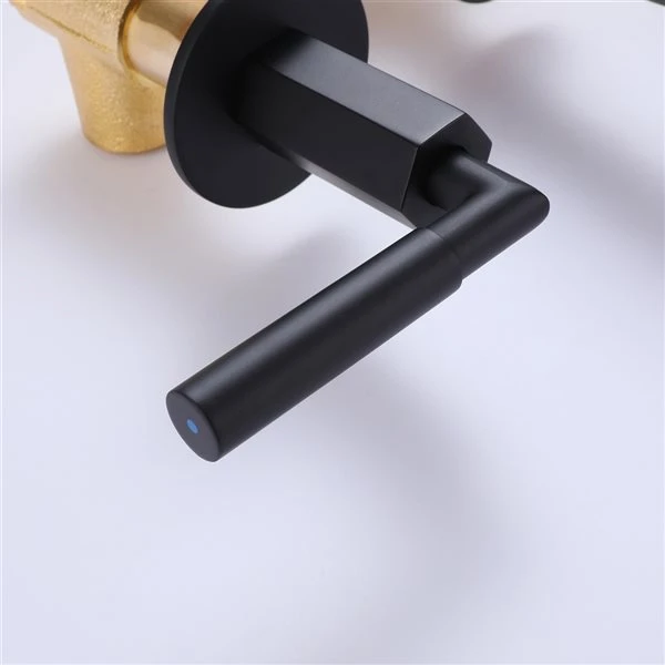Clihome Matte Black 2-handle Wall-mount Bathroom Sink Faucet (Deck Plate Included) - Image 5