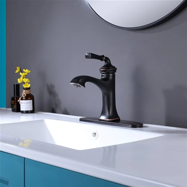 Clihome Oil-rubbed Bronze 1-handle Single Hole Bathroom Sink Faucet - Image 2