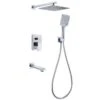 Clihome Polished Chrome Wall-Mounted 3-spray Hand Shower And Tub Spout - Valve Included
