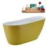 Streamline 29W X 59L Matte Yellow Acrylic Bathtub And A Matte Oil Rubbed Bronze Reversible Drain With Tray