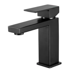Transform Augusta Matte Black 1-Handle Single Hole Bathroom Sink Faucet With Drain And Deck Plate