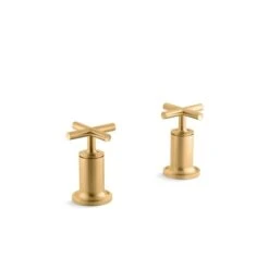 KOHLER Purist 2-Pack Brushed Brass Cross Bathtub Faucet Handle