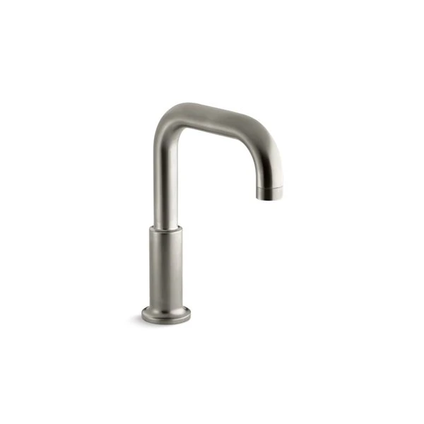KOHLER Purist 7.5-in Brushed Nickel Deck Mount Bathtub Spout