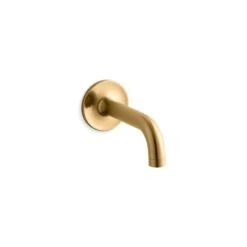 KOHLER Purist 7.75-in Brushed Brass Wall Mount Bathtub Spout