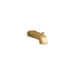KOHLER Pitch 6-in Brushed Brass Wall Mount Bathtub Spout With Diverter