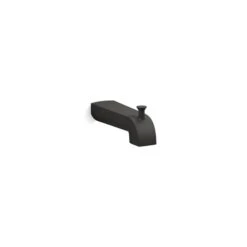KOHLER Pitch 6-in Matte Black Wall Mount Bathtub Spout With Diverter