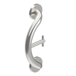 Healthcraft Products Plus Series 7.75-in Brushed Stainless Steel Wall Mount Grab Bar With Hook - ADA Compliant