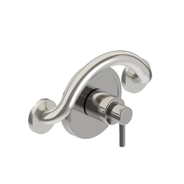 Healthcraft Products Crescent Plus Series 7.5-in Brushed Stainless Steel Wall Mount Grab Bar - ADA Compliant - Image 4