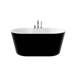A&E Bath & Shower Nadia 32-in X 56-in Black Matte Acrylic Oval Centre Drain Freestanding Bathtub