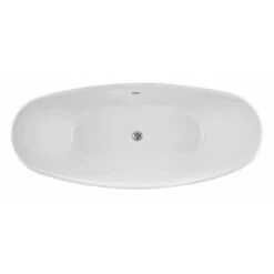 A&E Bath & Shower Jodie 30-in X 59-in White High-gloss Acrylic Oval Centre Drain Freestanding Bathtub