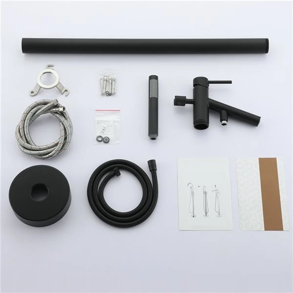 CASAINC Black Freestanding Single-Handle Bathtub Faucet With Hand Shower - Image 5