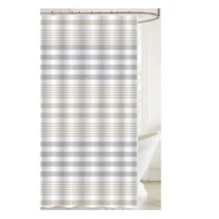 IH Casa Decor 71-in X 71-in Polyester Striped Shower Curtain