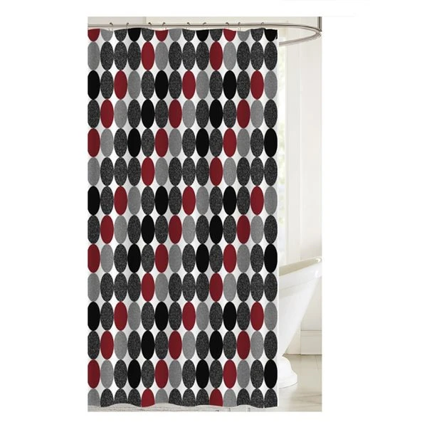 IH Casa Decor 71-in X 71-in Polyester Oval Pattern Shower Curtain
