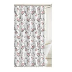 IH Casa Decor 71-in X 71-in Polyester Paris Shower Curtain
